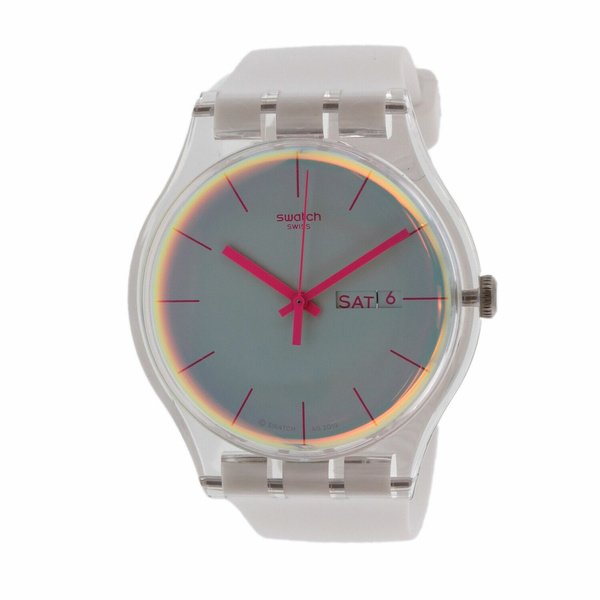 Swatch Women's Polawhite SUOK713 Matte White Silicone Quartz