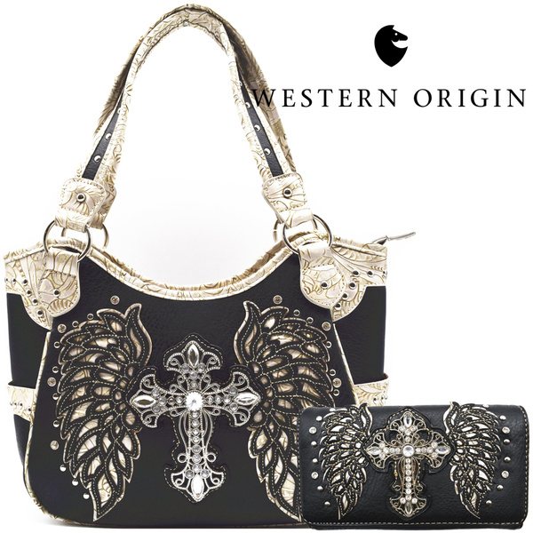 Amazon.com: Justin West Women's Concealed Carry Angel Wings Cross Faith  Hope Love Western Handbag Tote Purse (Beige Wallet Only) : Clothing, Shoes  & Jewelry