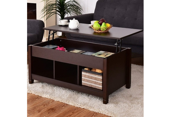 Joolihome Coffee Table Dining Wood /& Metal Living Room Furniture Table for Receiving Oak Working Lift Up Top Tea Table with Hidden Storage for Home and Office
