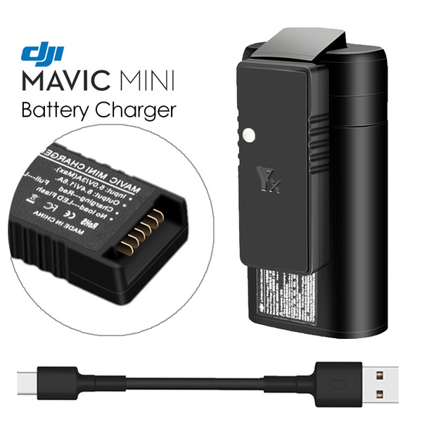 For DJI Mavic Mini Drone Two-Way Battery Fast Charger Charging Hub+Cable Black