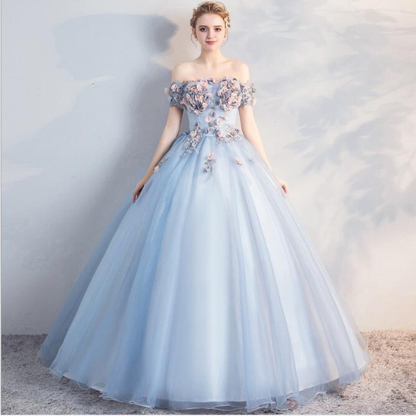 light blue sweet 15 dresses