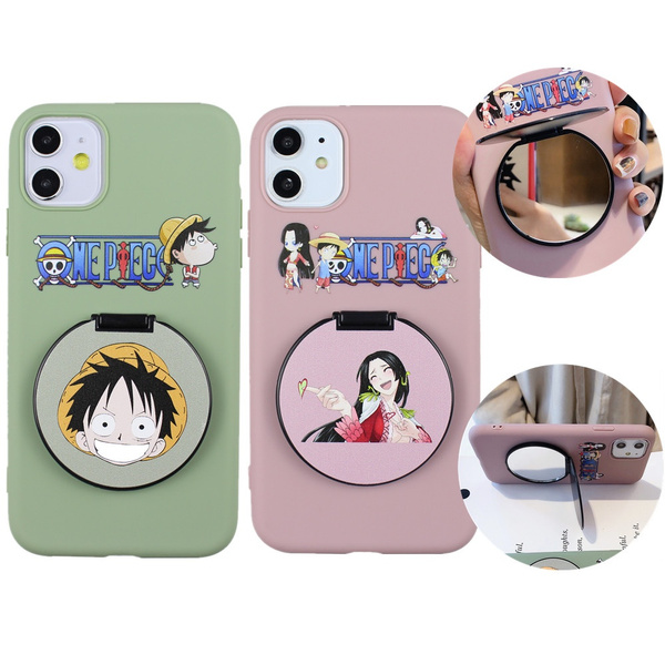 One Piece Luffy Hancock Pattern Couple Case For Iphone X Xs Max Xr 11 11 Pro Max With Mirror Stand Tpu Cover For Iphone 6 6s Plus 7 8 Plus Wish