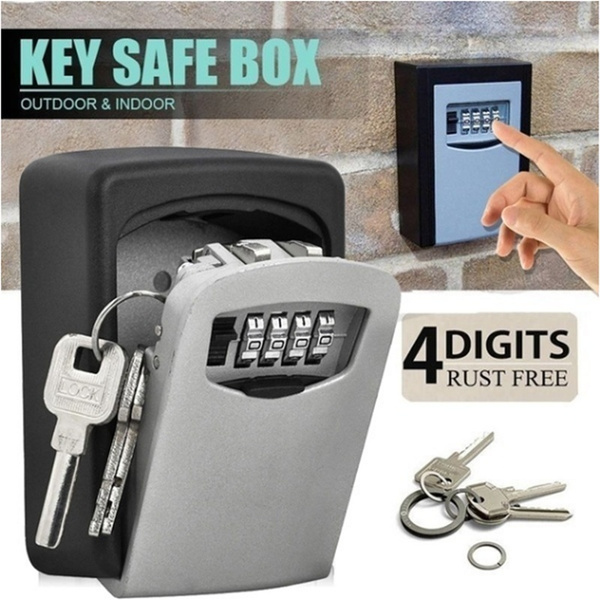 Key Lock Box Wall Mounted Resettable Code Key Lock Box Lock Box for House Key 