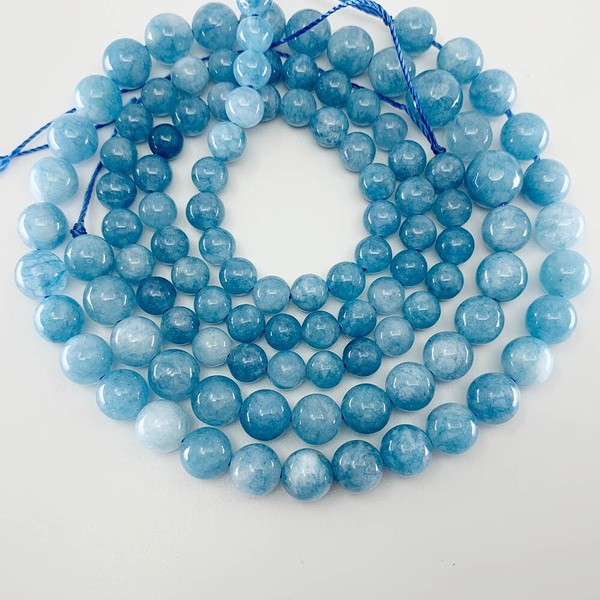 Round Loose Spacer Agate 1 Strand Gemstone Beads For Jewellery Making 4-12mm DIY 