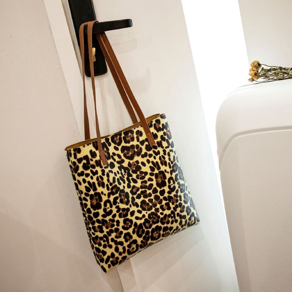 Leopard print large on sale bag