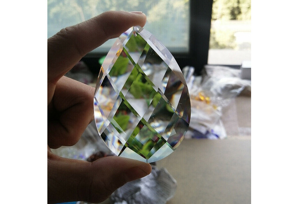 10 Crystal Large Pear Teardrop Prism Sun Catcher DIY Pendant 38mm/1.5" Ornament
