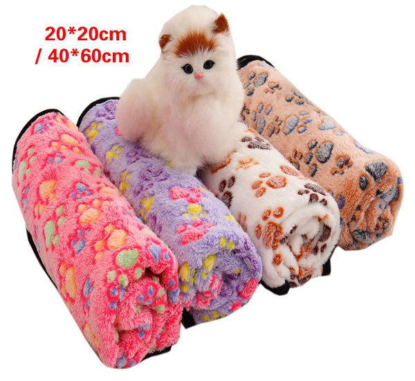 Coral Fleece Pet Blanket Soft Touch Warm Dogs Cat Bed Blanket Mat Pad