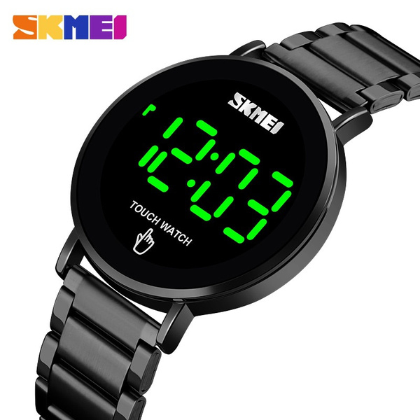 Reloj Digital SKMEI de moda para hombre, pantalla táctil para hombre,  pantalla LED, pantalla ligera, 3bar, resistente al agua, correa de acero  inoxidable, montre homme 1550 | Wish