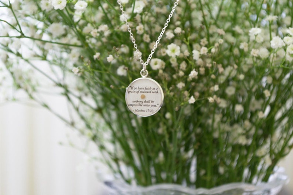 Mustard Seed Necklace With Scripture