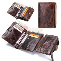 thumbnail image 2 of Topsum London Men's RFID Leather Wallet – Side Zip Coin Pocket – Black 4011 2 of 5
