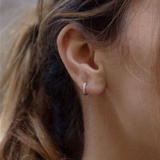 Earring, DIAMOND, piercing, silver