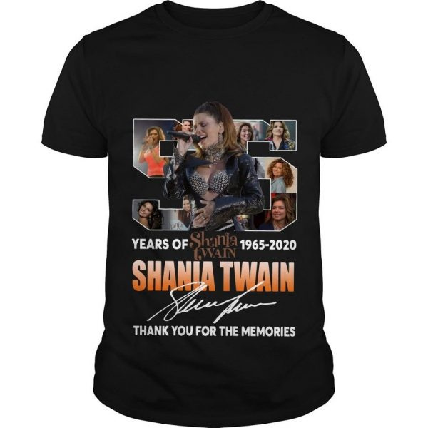 55 Years of Shania Twain 1965 2020 thank you  Design T-shirt Size S to 5XL 