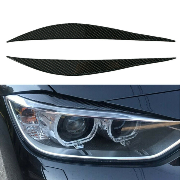 Real Carbon Fiber Headlight Eyebrow Eyelids Eyelid For BMW F30 Sedan Wagon  2012-2016