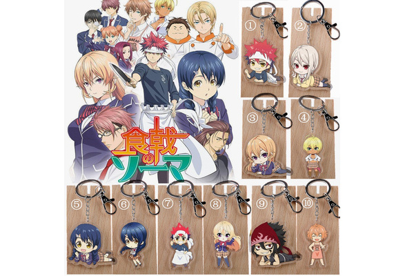 6cm Anime Fans Food Wars！Shokugeki no Soma Yukihira Sōma Megumi Keyrings  Pendant Keychains Llavero - AliExpress