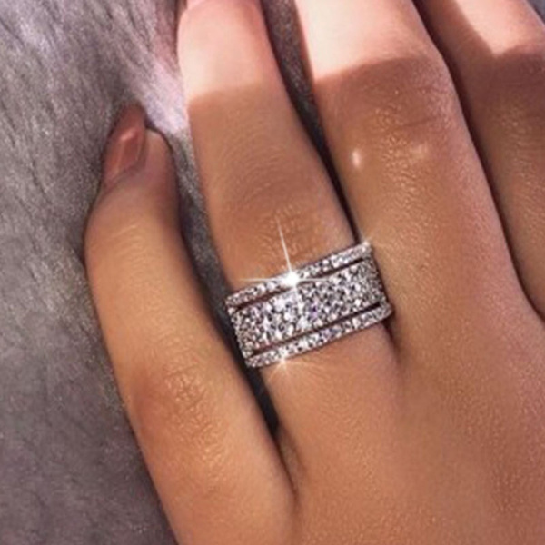 three layer diamond ring