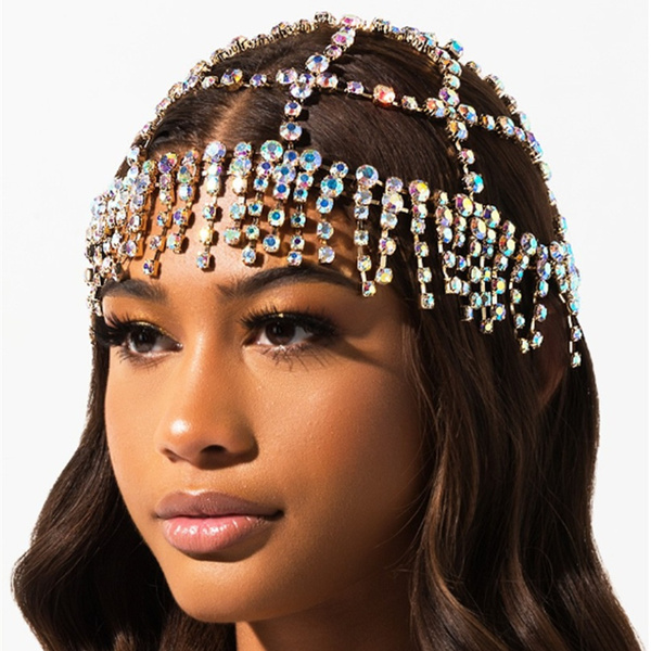 Head Chain Headband Headpiece Hair Band Headwear Rhinestone Fashion Jewelry 