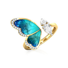 Beautiful, butterfly, DIAMOND, wedding ring