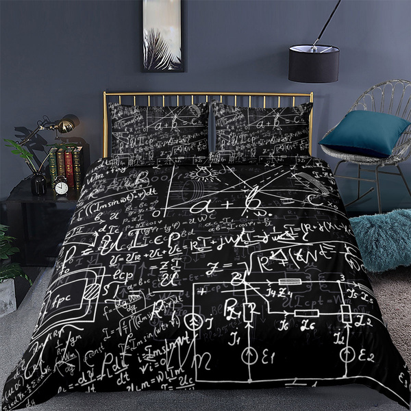 Math Duvet Cover Black Teen Boys, How To Sew Duvet Cover With Ties