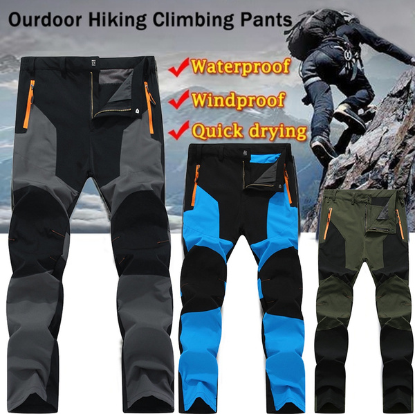 Men's Outdoor Waterproof Hiking Trousers Climbing Camping Fishing Skiing  Softshell Athletic Pants Plus Size Pantalones De Hombre
