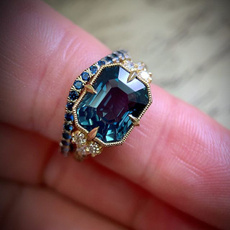 wedding ring, gold, Engagement Ring, aquamarinering