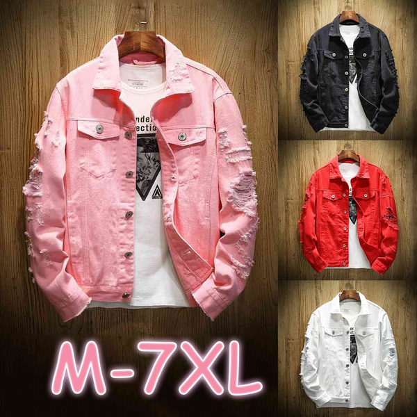 2020 NEWEST Street Boys Jacket M-7XL Plus Size Men's Denim Jacket