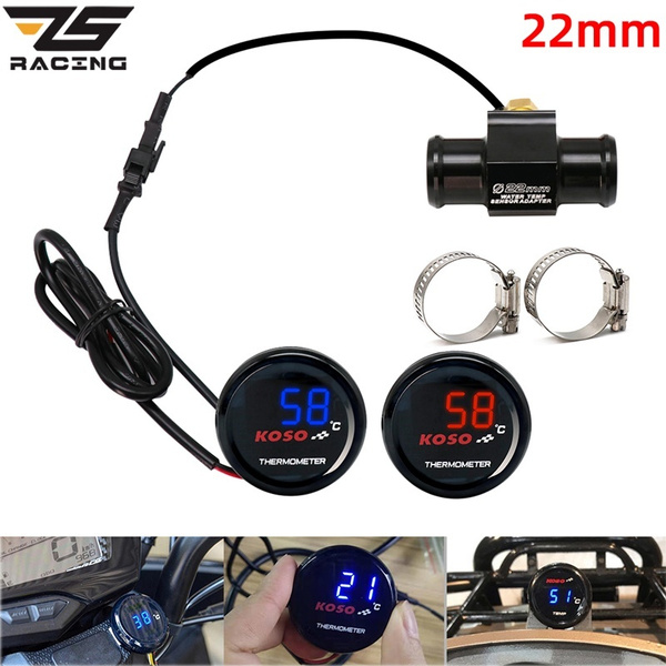 Motorcycle Water Temperature Meter Sensor with 22mm Thermometer Adapter ...