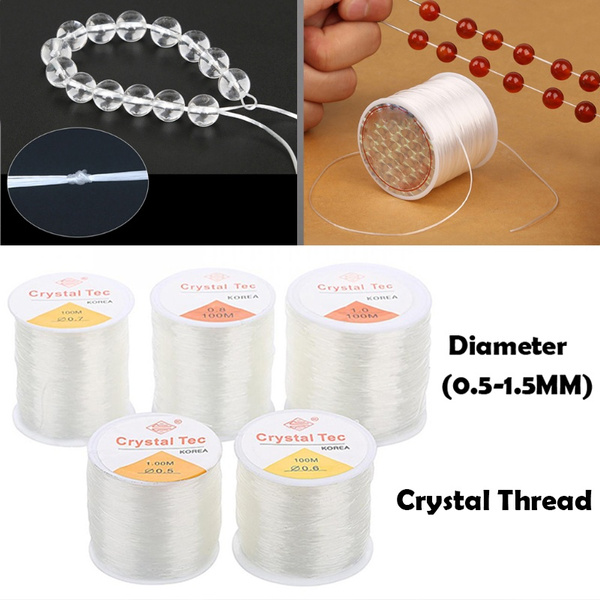 0.5-1.5mm Clear Bead Cord Crystal Elastic Stretchy Bracelet String for  Jewelry Making Necklace Bracelet Beading Thread ( 100m / 328ft )