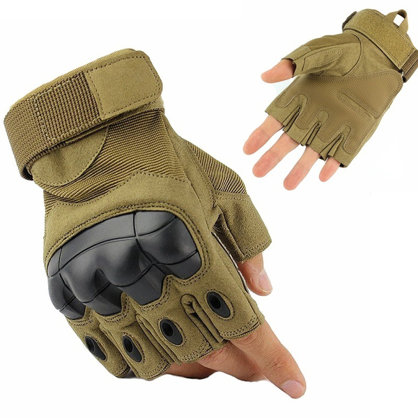 Hard Knuckle Protection Gloves Half Finger Tactical Gloves For Hiking  Cycling Military Combat Airsoft Men's Fingerless Gloves