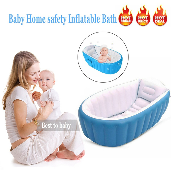 Baby Infant Inflatable Bath Tub Seat Mommy Helper Kid Toddler Portable Bathtub 