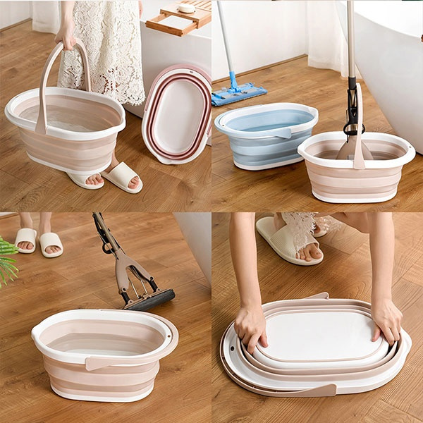 Foldable Mop Bucket Collapsible Portable Wash Basin Dishpan With