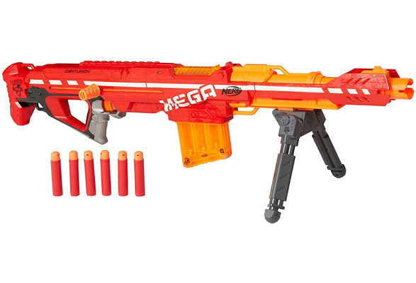  Nerf Centurion Mega Toy Blaster with Folding Bipod, 6-Dart  Clip, 6 Official Nerf Mega Darts, and Bolt Action for Kids, Teens, and  Adults ( Exclusive) : Toys & Games