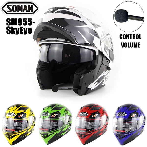 SOMAN 955 SkyEye Built in Bluetooth Motorcycle Helmet Flip Up