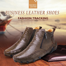ankle boots, Plus Size, leather shoes, men's fashion shoes