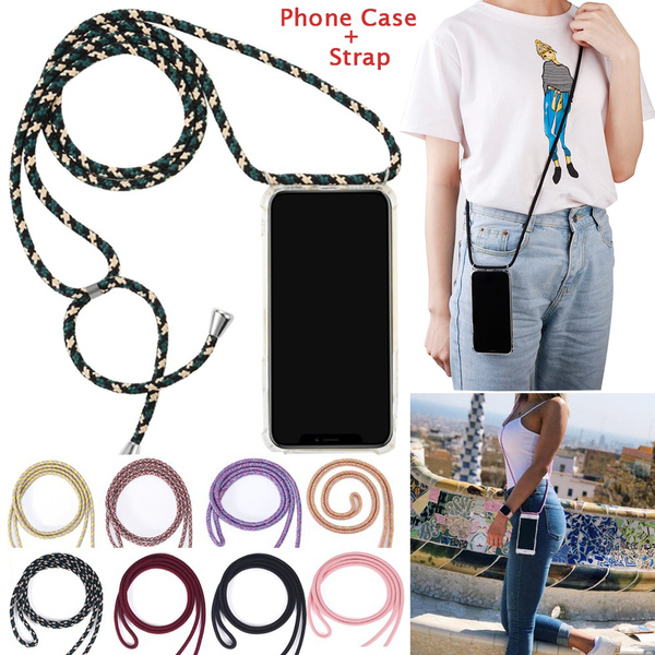 For iPhone/ Samsung / Huawei Lanyard Case Detachable Necklace Crossbody  Strap String Holder for iPhone11 11Pro 11Pro Max Samsung S7 /S8/ S9/S9 
