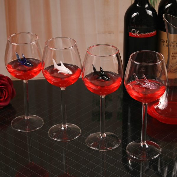 Elegance Original Shark Red Slanted Wine Glasses Lead Free Titanium  Crystal, Long Stemmed, Hot Red From Shanshan2, $8.61