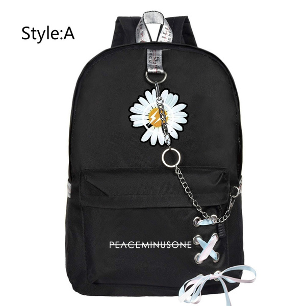 Fashion Kpop Bigbang GD G-Dragon Peaceminusone Backpack Unisex Shoulder Bag  School Bag Travel bag