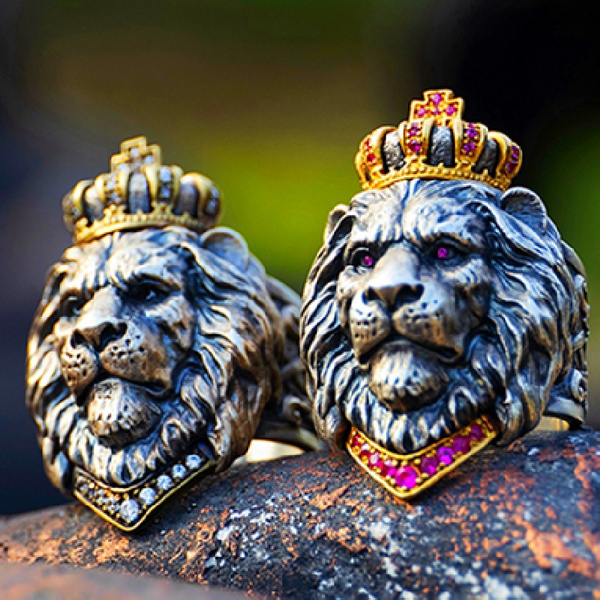 Lion crown store ring