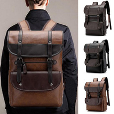 Laptop Backpack, School, PU Leather Backpack, Backpacks