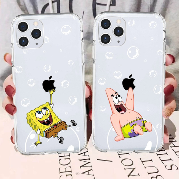 Cute Spongebob Soft Iphone 11 11pro 11 Pro Max Case Funny Spongebob Phone Case for Iphone 6 6s 6p 7 7p 8 8p Clear Iphone X XS XSmax XR Coque for