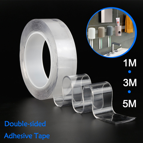 1M / 3M / 5M Nano Magic Tape Double Sided Tape Transparent NoTrace Reusable  Waterproof Adhesive Tape Cleanable Home