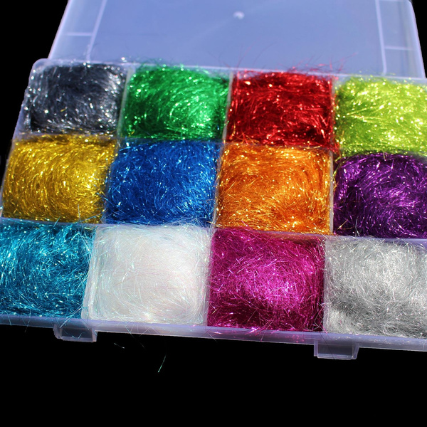 Tigofly 12 Colors ICE DUBBING Box Ice Dub Wing Body Trout Nymph Fly Fishing  Tying Materials