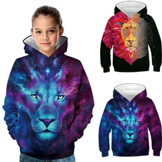 kidshoodie, Fashion, lionhoodie, 3d sweatshirt