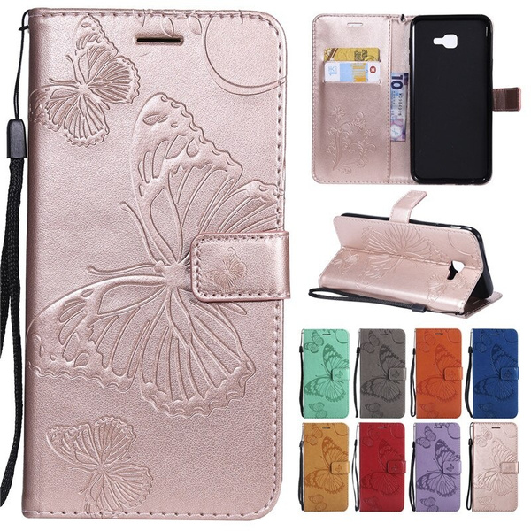 Capa borboleta para Samsung Galaxy J4 Core capa de couro para Fundas  Samsung J 4 J4 Core capa para celular flip magnético feminino | Wish