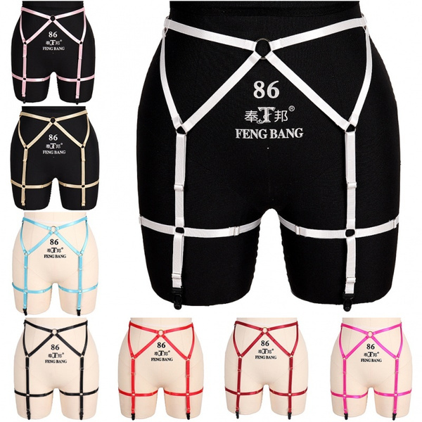 Women Black Garter Belts Plus Size Leg Bandage Harness Elastic Strap