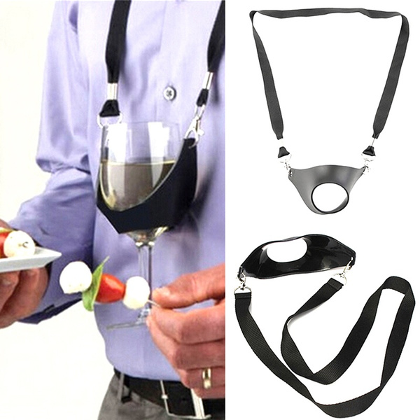 Portable Wine Sling Yoke Glass Holder Support Strap for Birthday Party Gift HI 