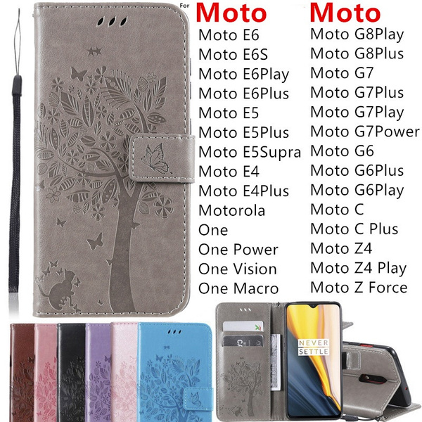 Moto One Vision Leather Wallet Case Moto One Vision Case 