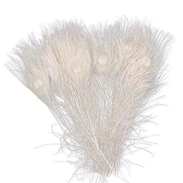 50 Pcs Natural White Peacock Feathers In The Eye 10 To 12 Inches Of The Peacock Feather Wedding Decoration Wish