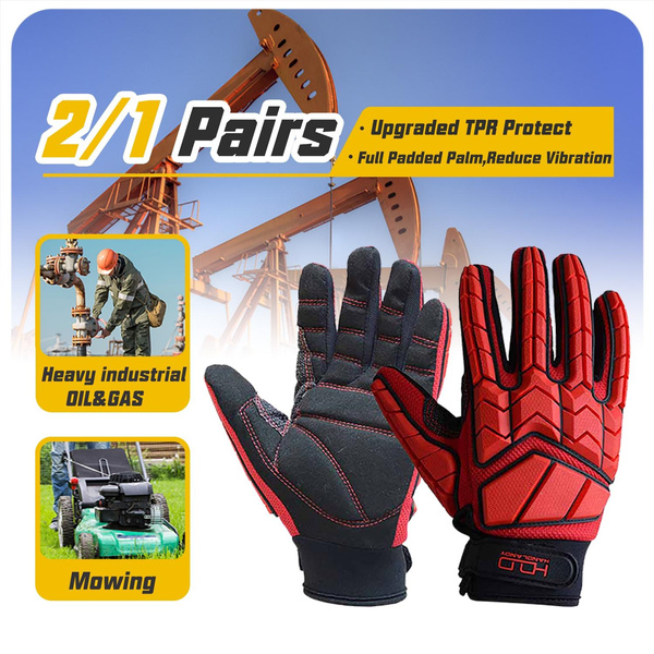 SBR Padding Men Mechanic Anti Vibration Gloves TPR Protector Impact Gloves
