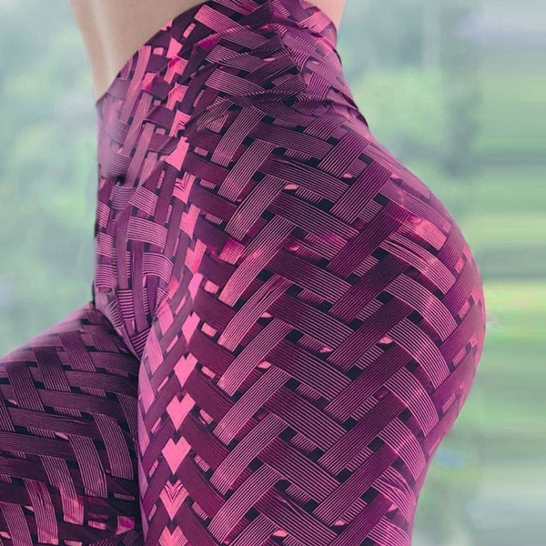 2020 Women Fashion Weaving 3D Printed Workout Leggings Fitness Sports Gym  Running Lift The Hips Yoga Pants Outdoors High Waist Water droplets Tight