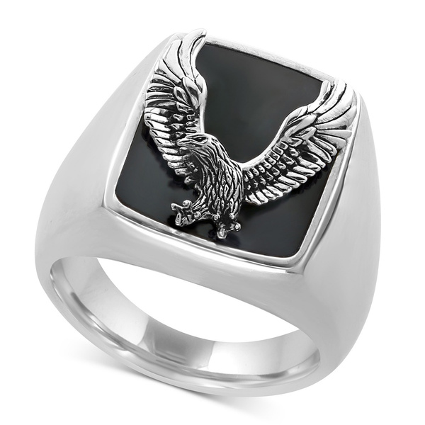 Real 925 Sterling Silver Mens Plain American Bald Eagle Ring Size 7 8 9 10  11 12